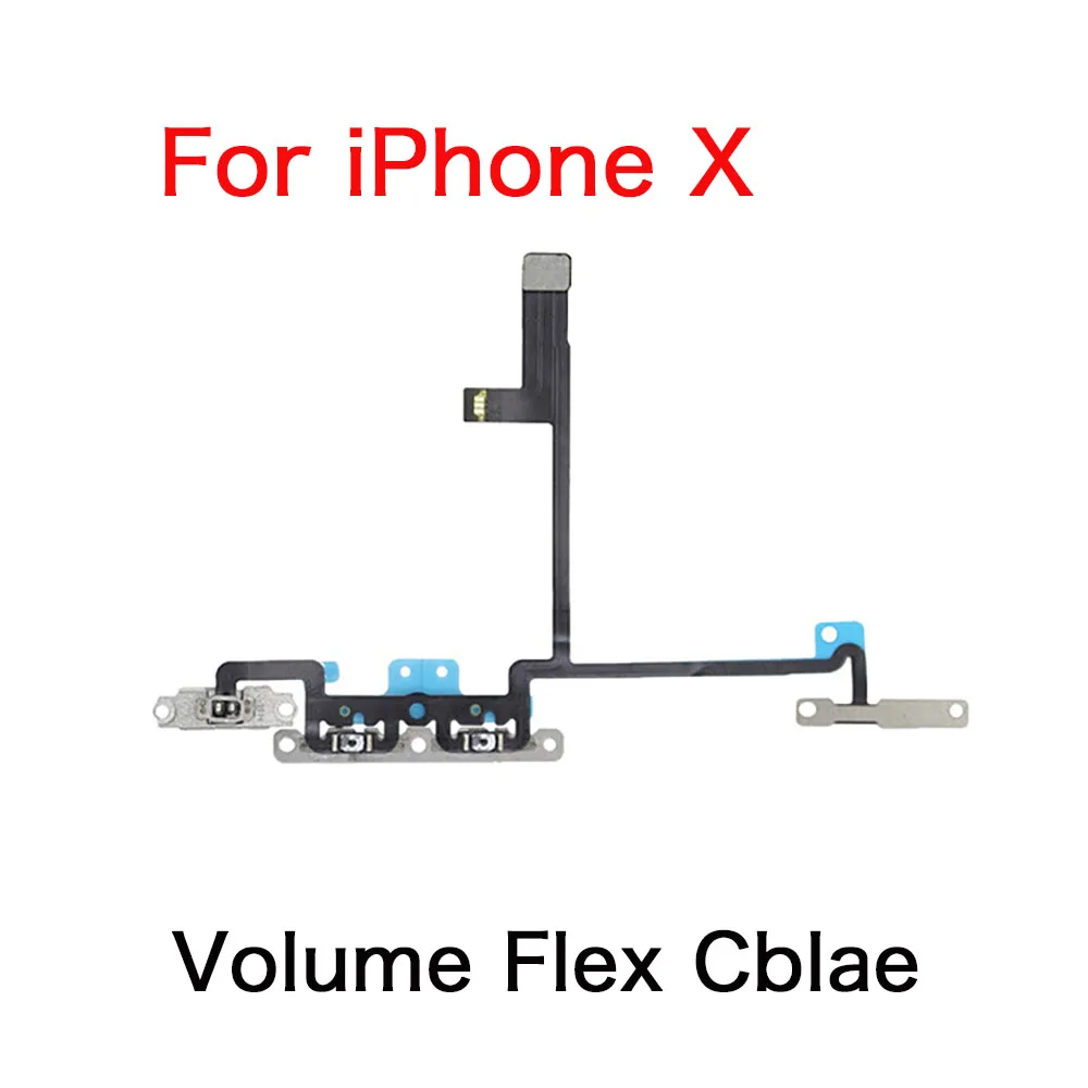 Botón de encendido + Cable flexible de volumen arriba y abajo para iPhone X XR XS Max con reemplazo de micrófono de luz de Flash - imagen 3
