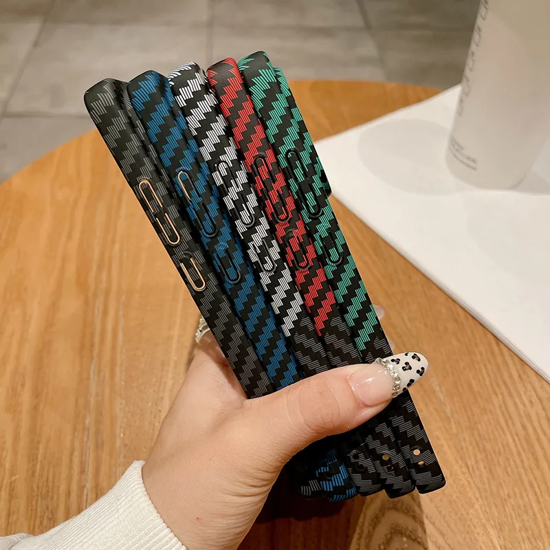 Para Xiaomi POCO X7 Pro, Redmi Turbo 4 funda ELVEV ultrafina de fibra de carbono con patrón de rayas, funda trasera de protección dura para PC - imagen 4