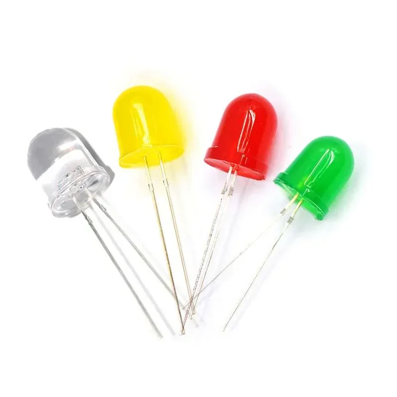 Lote de 250 LED redondos de 10MM para lámpara, emisor rojo, azul, blanco, amarillo, verde, rosa cálido, morado y naranja, colores de inmersión para la cabeza - imagen 2