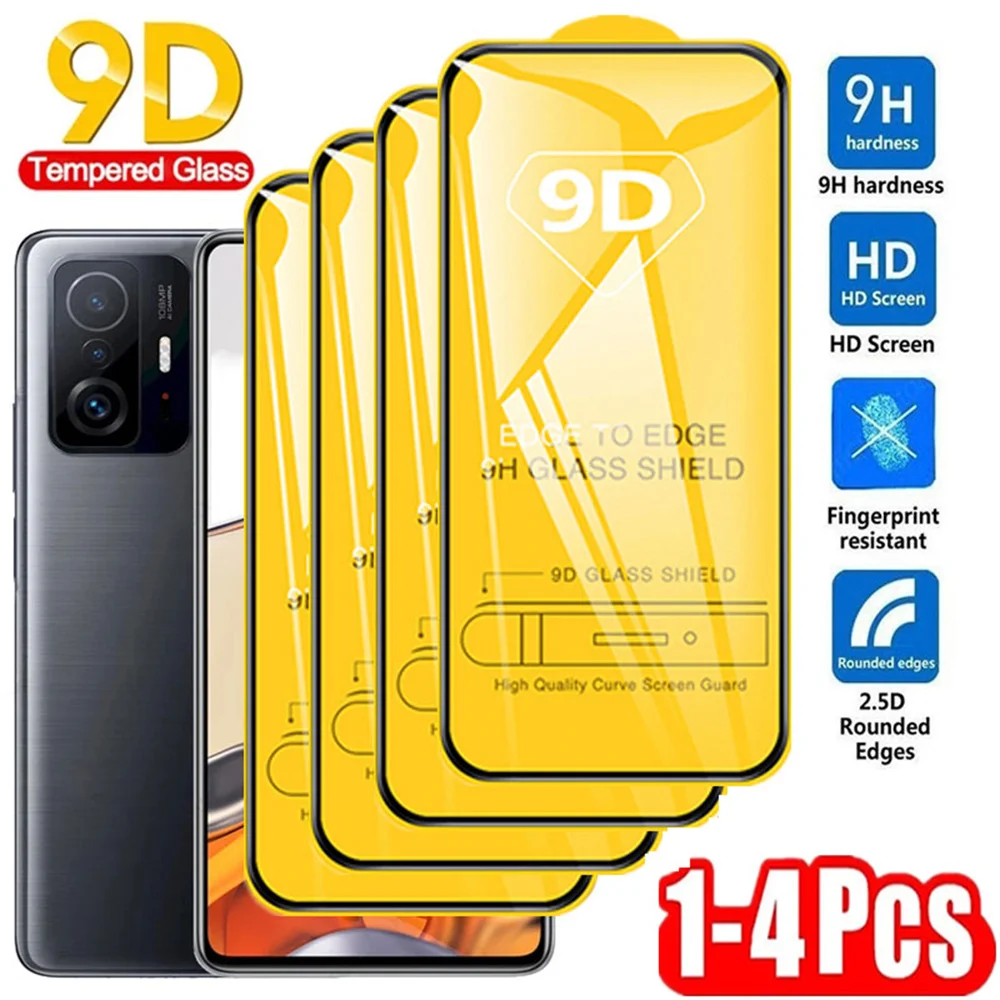 1-4 Uds 9D Protector de pantalla de cubierta completa para Xiaomi Poco X6 Pro M6 X3 Pro C65 M5S M5 M4 M3 F6 F5 F3 C61 C40 C55 vidrio templado - imagen 2
