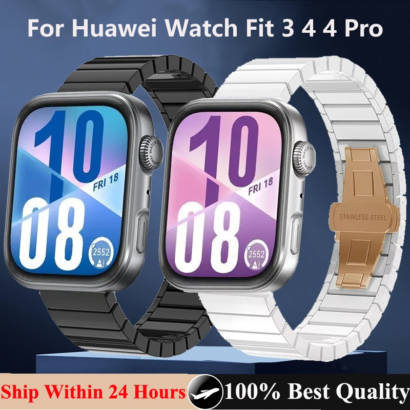 Correa de cerámica de lujo para Huawei Watch Fit 3 Fit 4 4Pro, Correa de reloj para Huawei Watch Fit 4 Pro, pulsera para hombres y mujeres - imagen 2