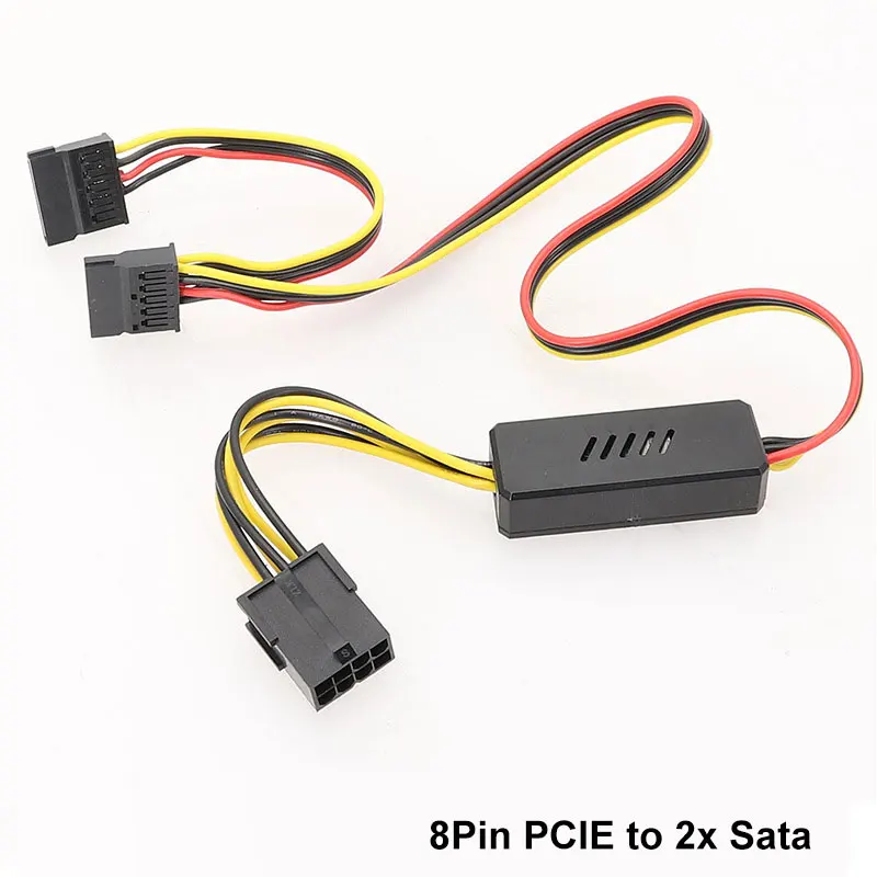 Adaptador Angitu GPU de 8 pines a Cable de disco duro Sata/Molex 12V a 5V PCIE a 1x2x3x4xSATA Cable de disco duro IDE 4PIN - imagen 2