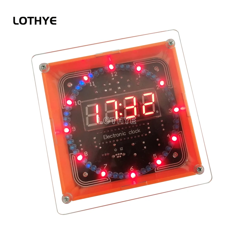 Reloj electrónico Digital giratorio LED, Kit electrónico DIY, Control de luz, pantalla de temperatura, despertador, conjunto de soldadura 51 SCM - imagen 2