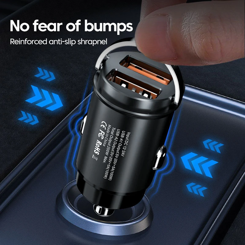 Olaf 200W Mini cargador de coche encendedor carga rápida para iPhone QC3.0 Mini PD USB tipo C cargador de teléfono de coche para Xiaomi Samsung Huawei - imagen 5