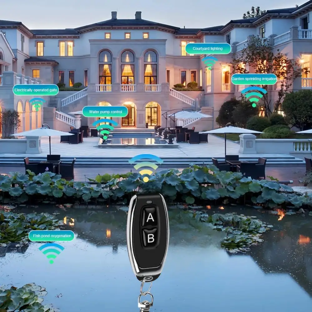 Transmisor inalámbrico de Control remoto RF de 433MHz, 2 botones para puerta de garaje/abridor de puerta, alarma de automatización del hogar para coche - imagen 4