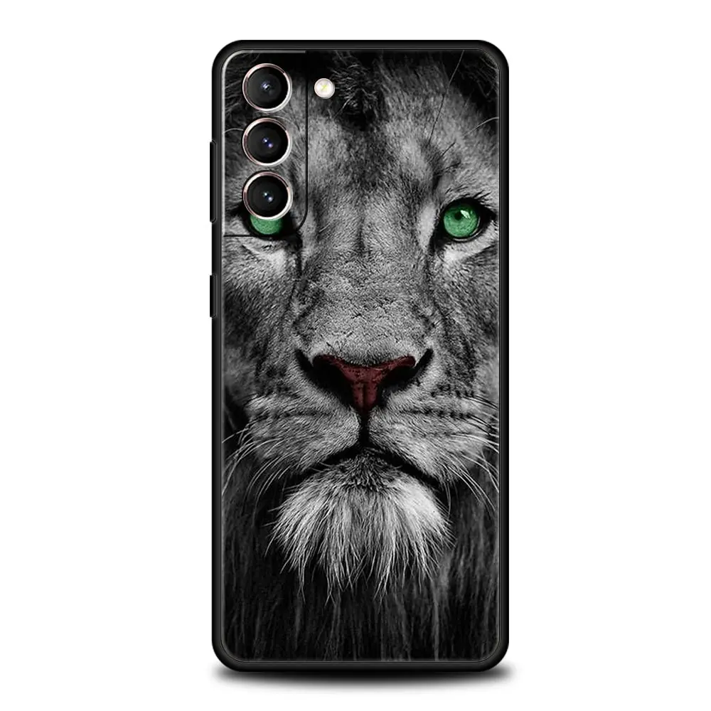 Funda de teléfono con animales salvajes de León para Samsung Galaxy S24 S23 S22 S20 Ultra S21 FE 5G S10 S9 Plus S10E, funda de silicona suave - imagen 3