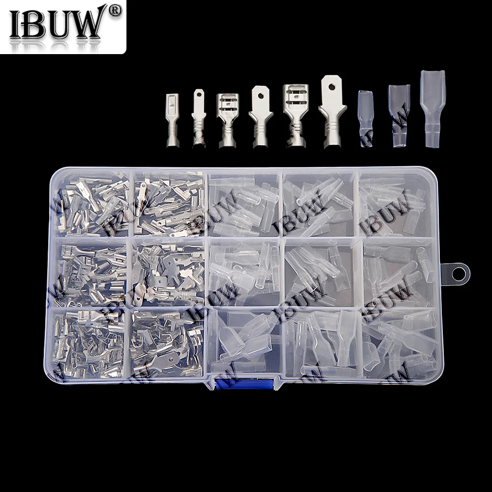 270 unids/caja 2,8mm 4,8mm terminales de engarzado sello aislado conectores de cable eléctrico Kit surtido de conectores de Terminal de engarzado 6,3mm - imagen 4