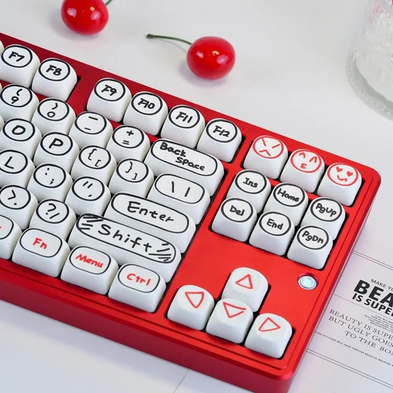 Tapa de tecla dibujada a mano, perfil MOA, Material PBT, DYE-SUB, pintura personalizada para interruptor MX, teclado mecánico 66/68/75/88/96/108 - imagen 4