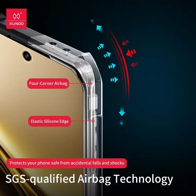 Para VIVO X200 funda Ultra magnética funda XUNDD Airbags a prueba de golpes PC dura + protección de TPU soporte de anillo trasero mire - imagen 5