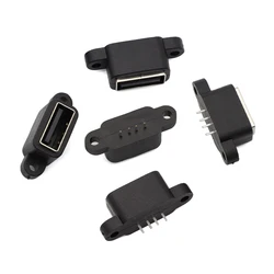 Conector Hembra USB-A 2.0 de 4 Pines Impermeable 180°
