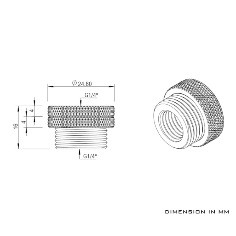 Barrow G1/4 ''con ajuste pasante entrada de agua puerto superior inyección para refrigeración por agua de computadora, TCDZS-V1 - imagen 4