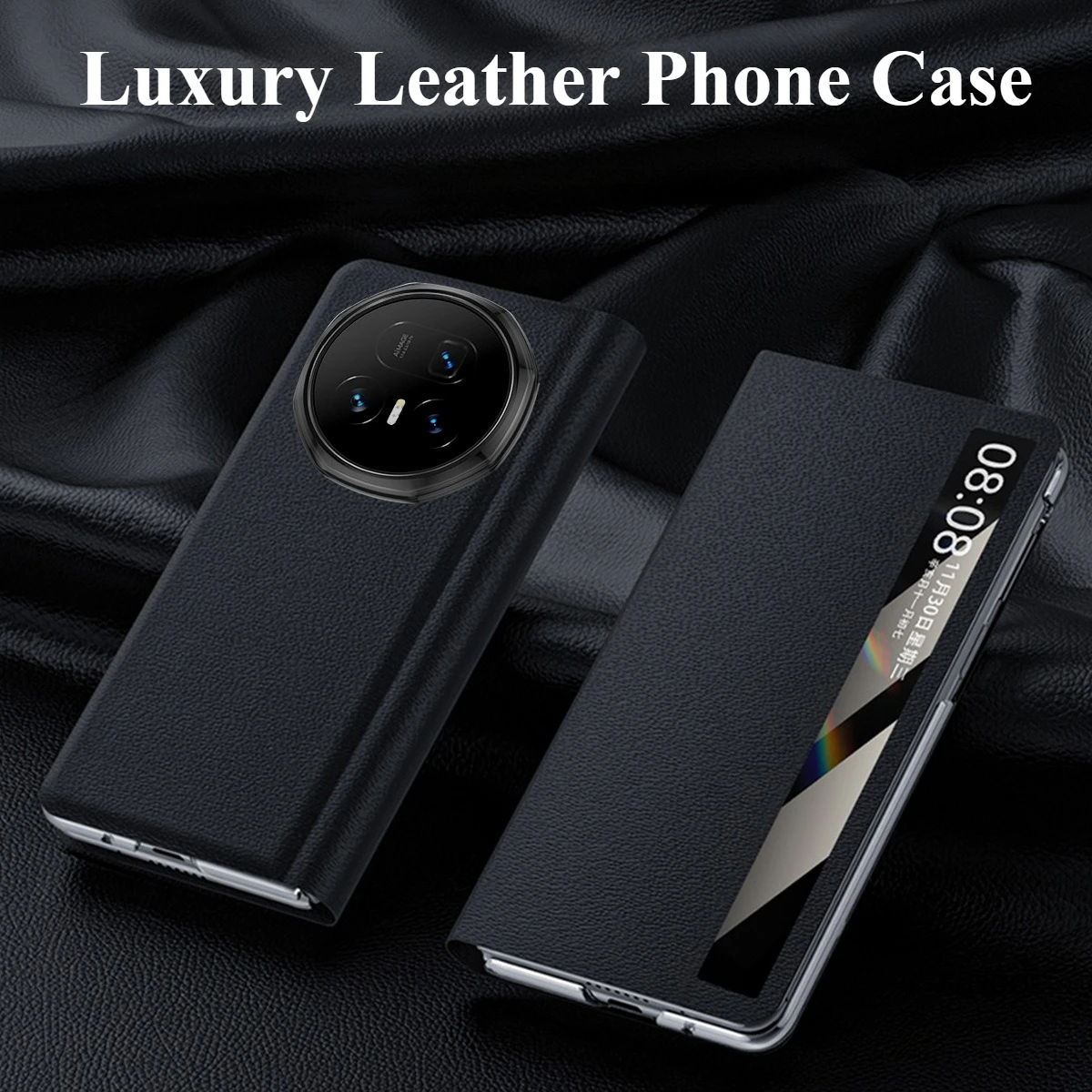 Funda con tapa para Honor Magic V5 V3, Funda de cuero de lujo con vista inteligente, protección para ventanas, Funda para Huawei Honor Magic V5 5G - imagen 4