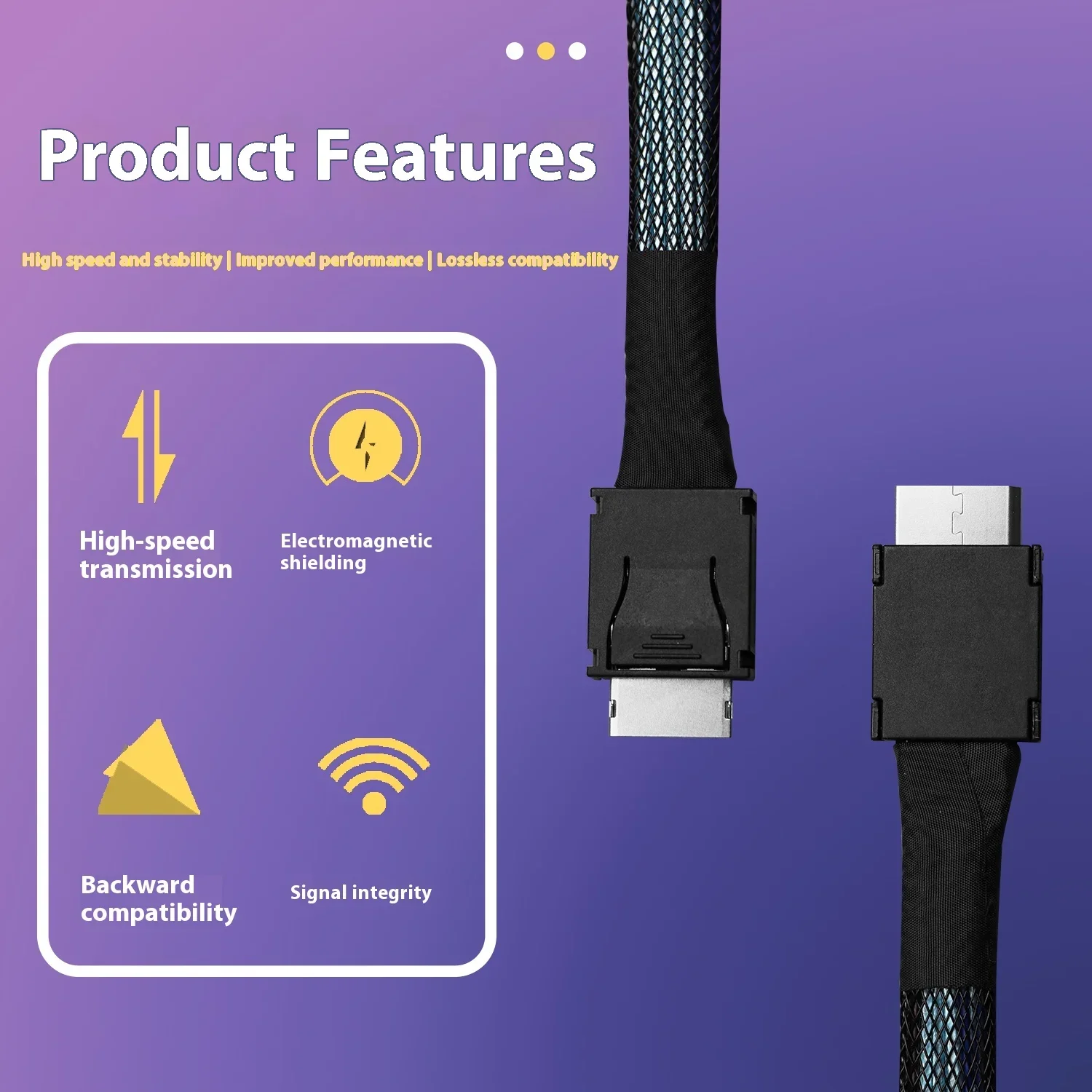Cable PCIE 4,0 X4 GEN4 Oculink 4I de alta velocidad mejorado SFF-8611 Cable extensor suave trenzado GPU SSD OCuLink 4X Cable plateado - imagen 5