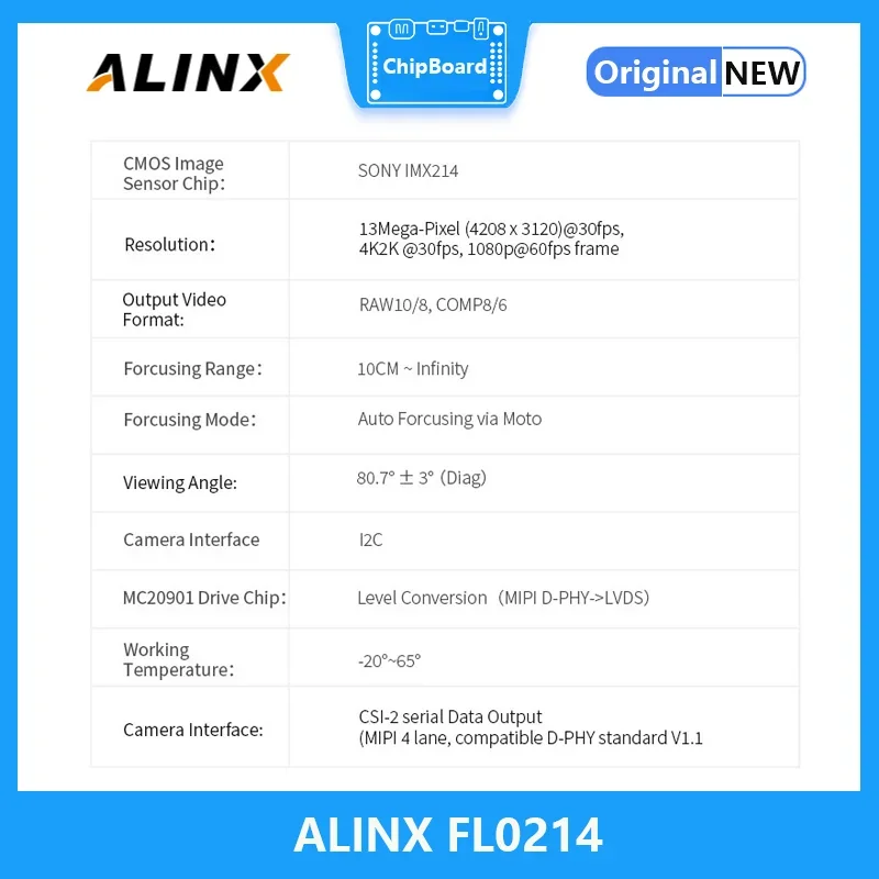 ALINX FL0214: Módulo de cámara binocular Sensor CMOS IMX214 Interfaz MIPI de 13 millones de píxeles Interfaz estándar FMC LPC - imagen 5