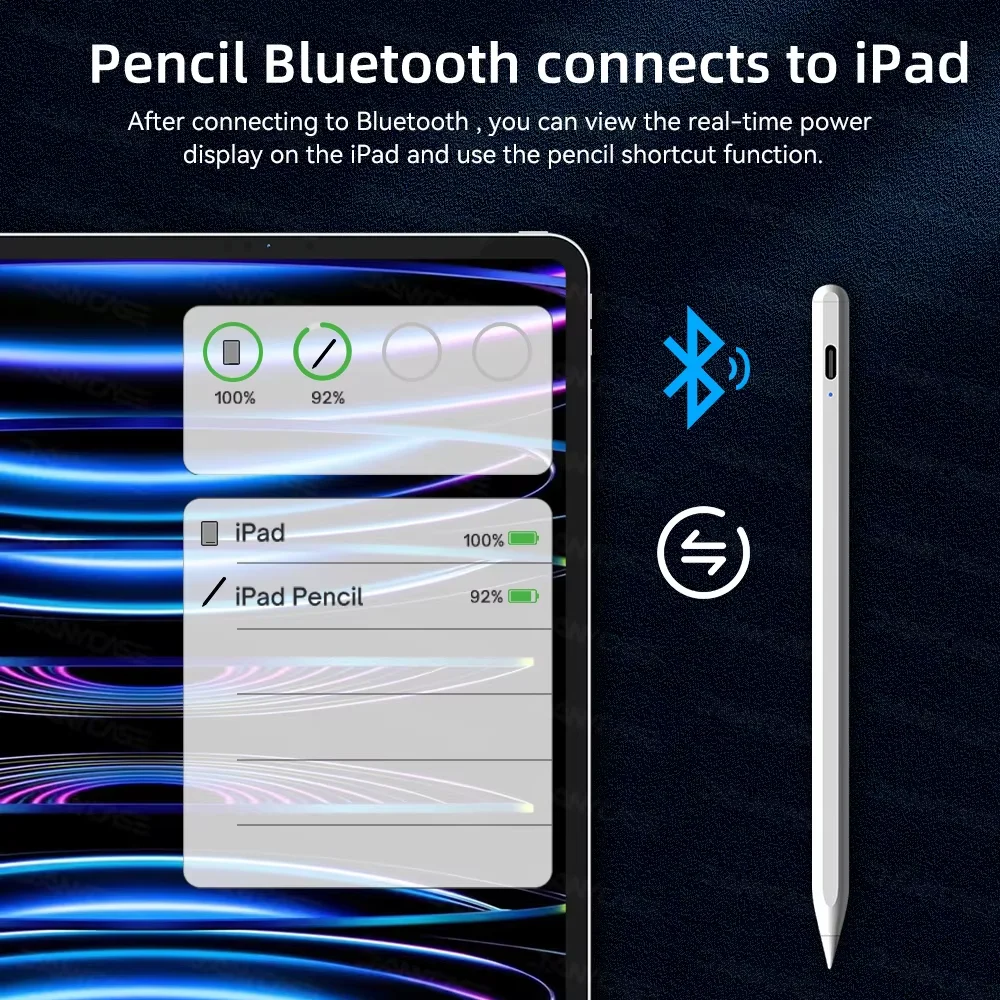 Para Apple Pencil Power para iPad Pencil 1 lápiz óptico Bluetooth rechazo de palma apto para iPad Pen 2022 2021 2020 2019 2018 lápiz óptico - imagen 3