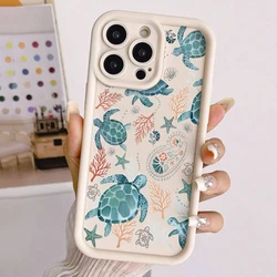 Funda de teléfono suave pintada con tortuga marina colorida para Xiaomi Redmi Note 14 13 12 11 Pro Plus 5G 12S 11S 10S Redmi 13C 12C 14C 4G