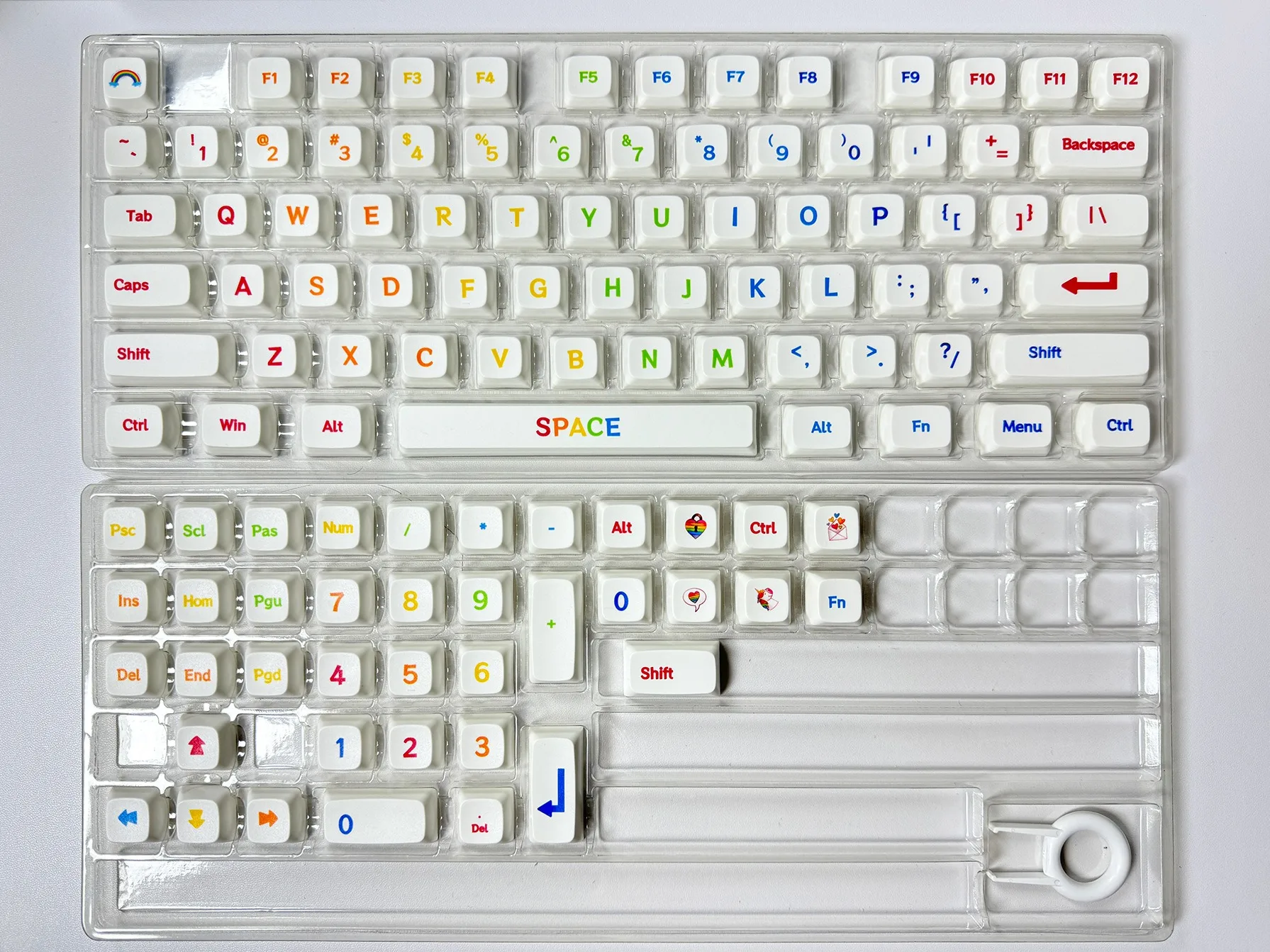 Teclas con tema de arcoíris de 113 teclas, sublimación de tinte, teclas de perfil PBT XDA para teclado mecánico Cherry Mx Switch, teclas personalizadas - imagen 3
