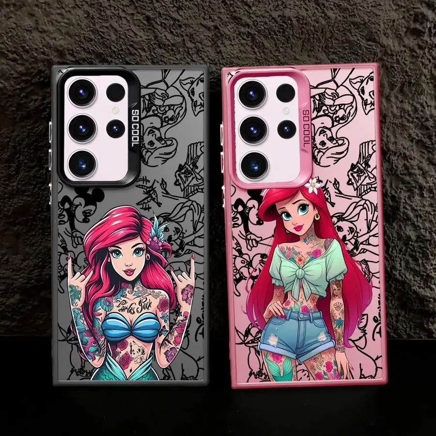 Funda blanda para Samsung Galaxy S24 FE S24Ultra S22 Ultra S25Plus S21 S20 FE S23 Note 20 Ultra S25 Disney Tattoo Ariel - imagen 2