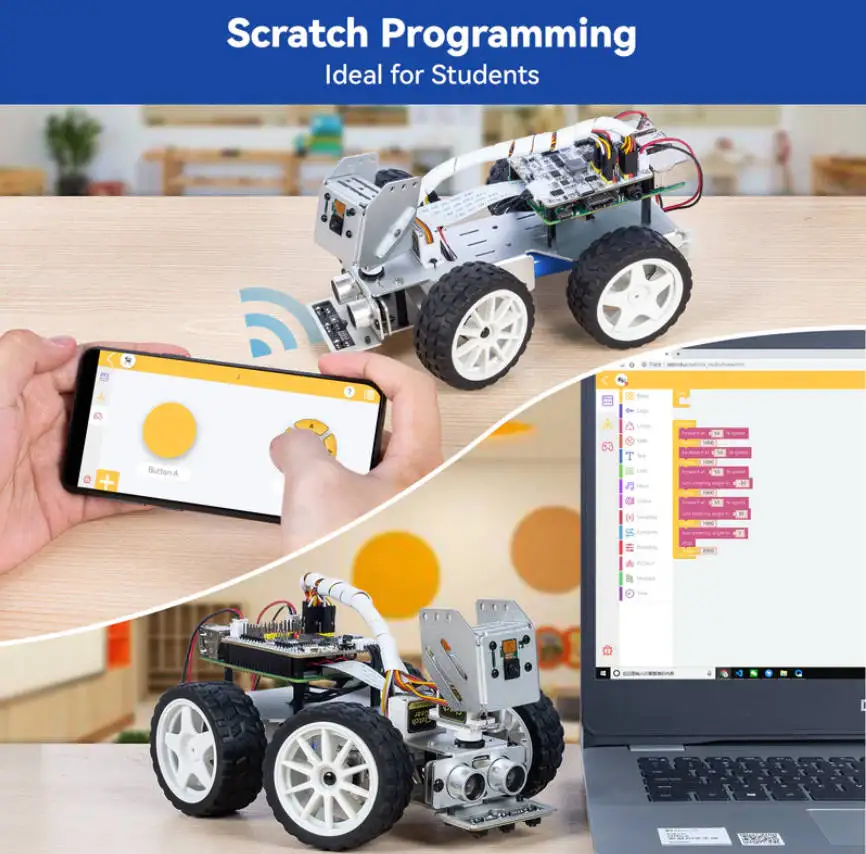 SunFounder Kit de coche robot con vídeo inteligente para Raspberry Pi 4/3B+/3B/Zero W (batería incluida) PiCar-X 4.7 (38 reseñas) - imagen 4