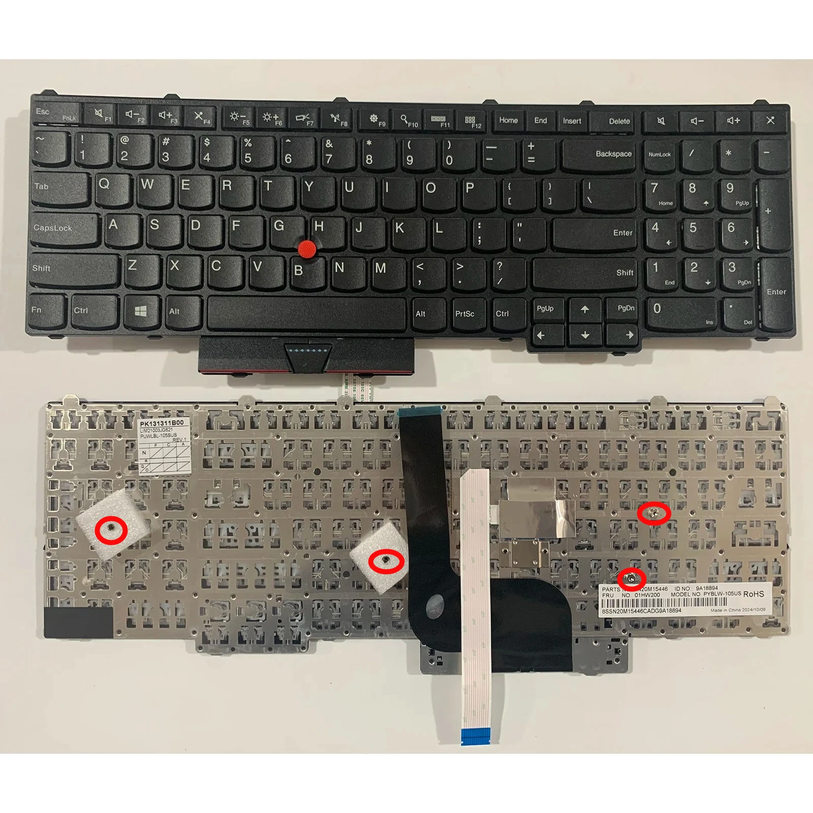 Teclado estadounidense para Lenovo 20EN 20EQ 20ER 20ES 20HH 20HJ 20MM 20MN P50 P70 P51 P71 P70S 01HW200 00PA329 00PA247 00PA341 SN20H35238