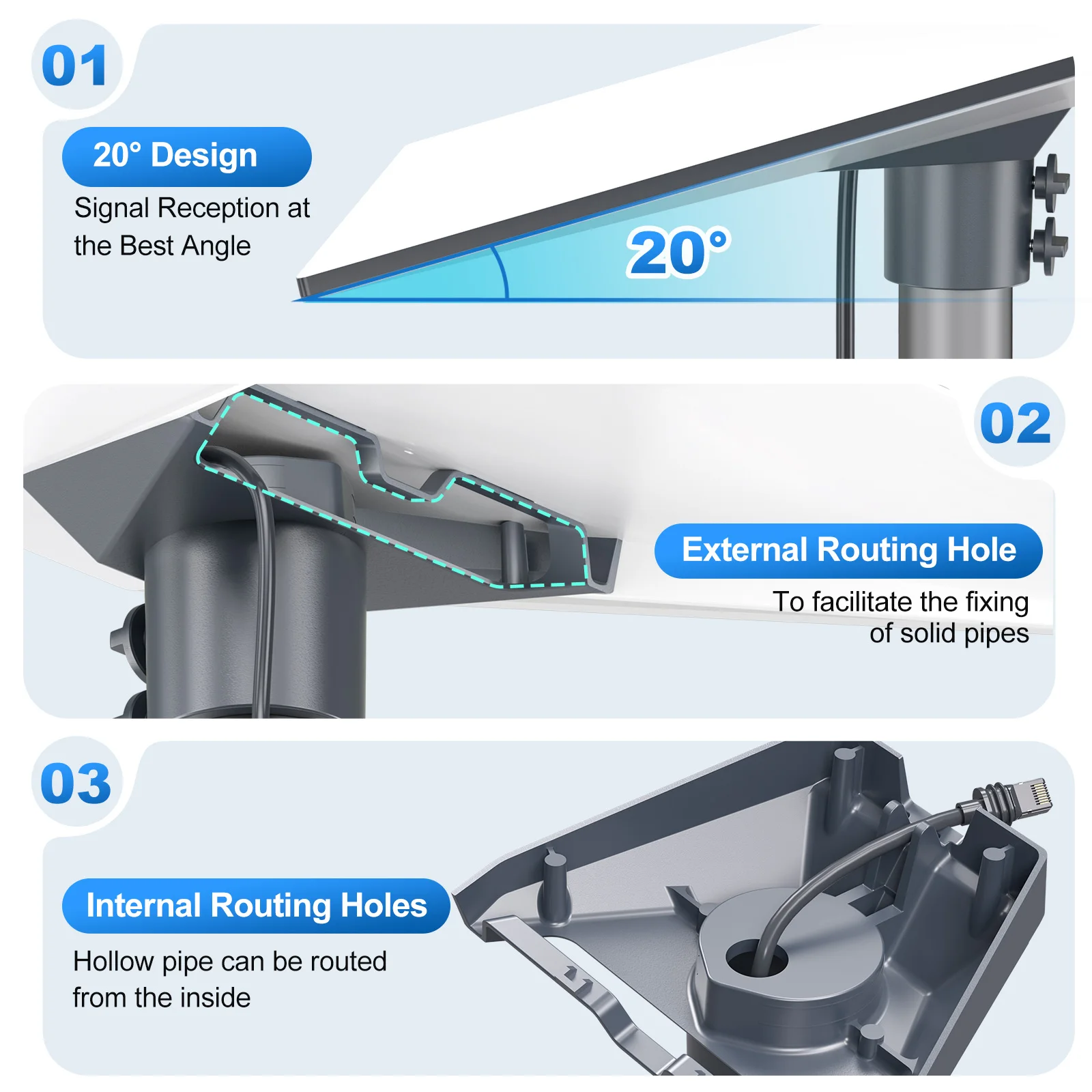 Adaptador de tubo de montaje para StarLink Gen 3, placa de montaje para StarLink Gen3/V4, montaje en techo, Kit de montaje Gen 3, accesorios, plato estándar - imagen 3