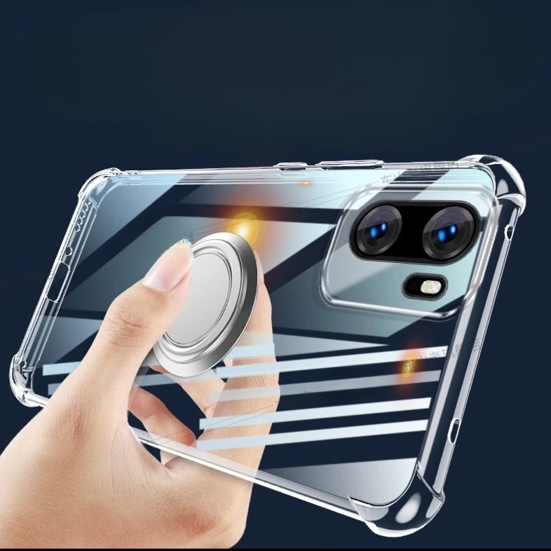 Para Oneplus Ace 6 funda con soporte de anillo magnético transparente para Oneplus Ace 6T 1 + 15R funda de teléfono de silicona suave a prueba de golpes - imagen 2