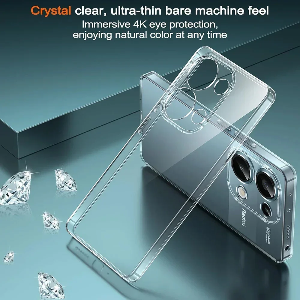 Para Xiaomi Redmi Note 13 12 12S 12T 11 11T 11S 10 10S Pro Plus Pro + 4G 5G carcasa suave transparente a prueba de golpes funda de silicona ultrafina - imagen 2