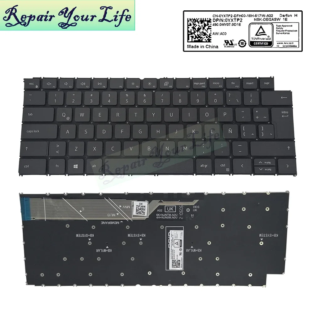 Teclado francés italiano latino Brasil para Dell para Inspiron 5410 5415 5418 5420 5310 5320 7415 7425 portugués 0KJ7XV 0MVRMH - imagen 5