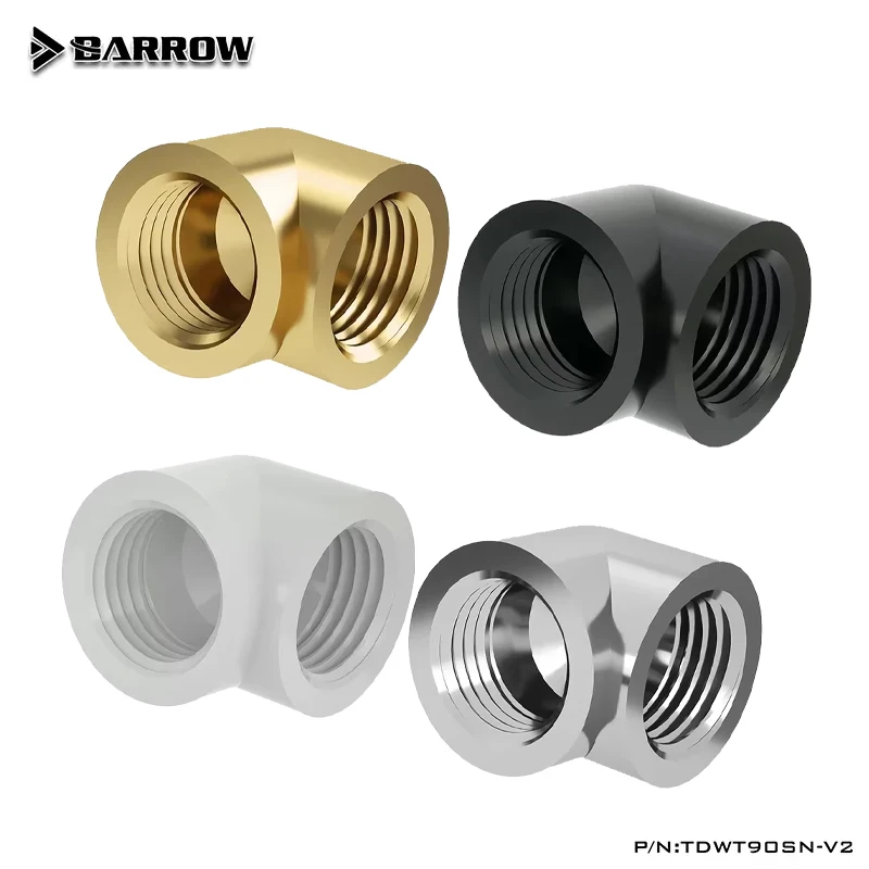 90 °   Adaptador en ángulo compatible con F-F, (hembra a hembra) G1/4 de marcha atrás para refrigeración por agua de computadora - imagen 4