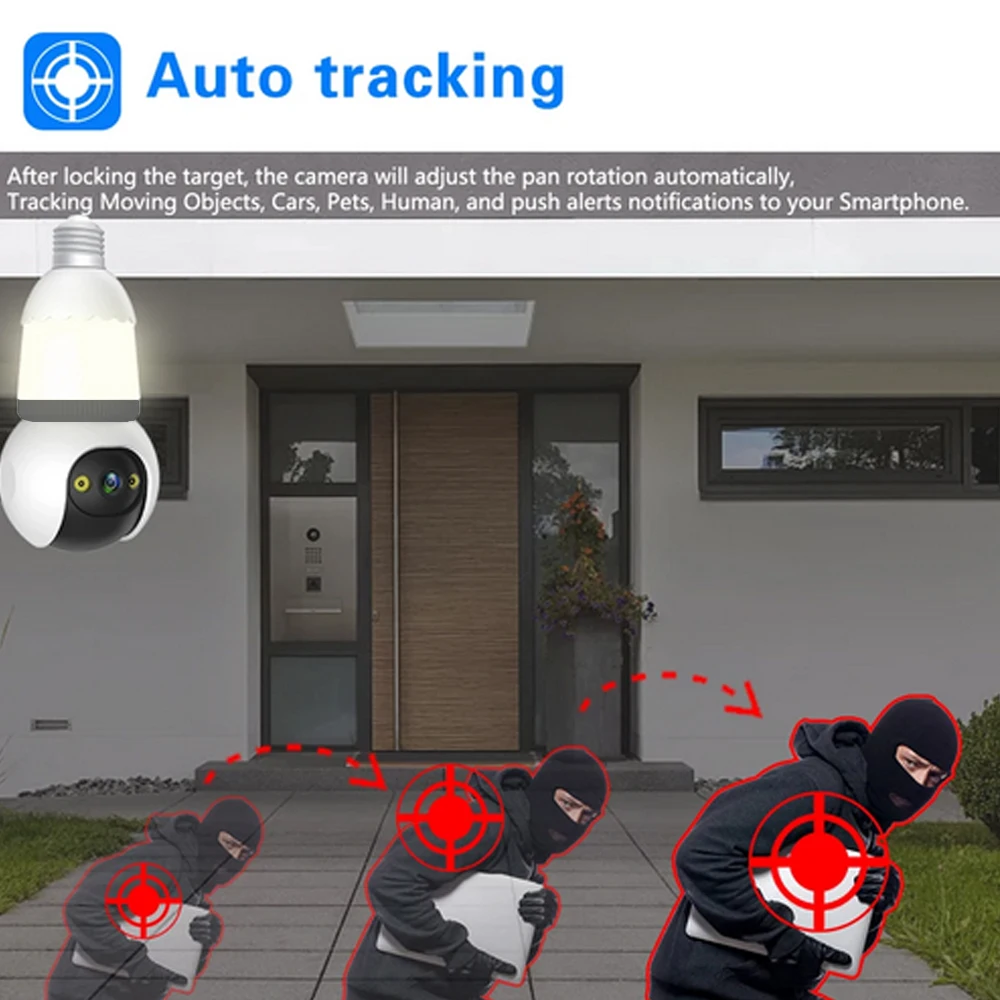 Cámara IP Tuya, bombilla de 5MP, WiFi, seguridad para el hogar, aplicación Smart Life, seguridad 1080P, cámara con bombilla CCTV - imagen 2