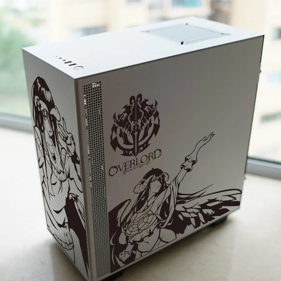 Overlord Anime pegatinas de vinilo para caja de PC, calcomanías Deor de dibujos animados japoneses para la piel del chasis de la computadora Atx, pegatina hueca - imagen 3