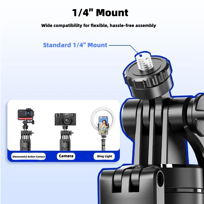 Palo selfie WIFIT F16 con trípode ajustable, 360 ° Disparo, soporte para teléfono desmontable, Bluetooth, telescópico de 1,7 m, Android/iOS - imagen 5