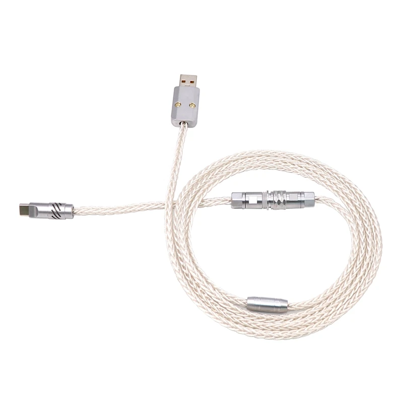 Angitu-Cable de teclado mecánico con luz RGB, hecho a mano, personalizado, 8 núcleos, Cable de carga de cobre y cristal único, Cable de datos - imagen 2