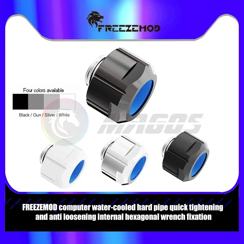 FREEZEMOD-accesorio de tubería dura antiapagado para refrigeración de PC, para tubos PETG PMMA OD14MM, ajuste manual rápido fijo con llave Allen