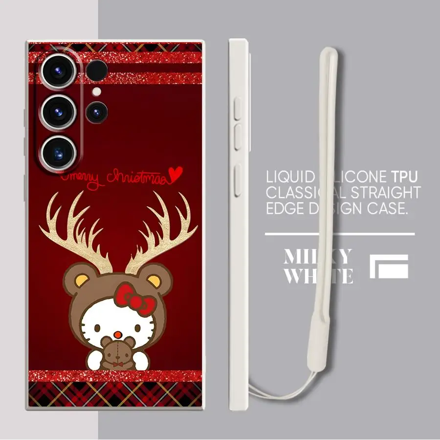 Funda de teléfono para Samsung Galaxy S22 Ultra S21 Plus S24 FE S20 Note 20 10 Ultra S23 S25 Edge, funda suave con bonito personaje navideño - imagen 4