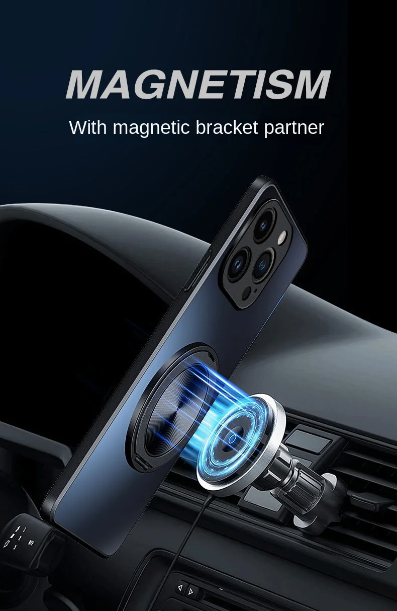 Para OPPO A80 5G funda dura de PC mate con soporte de anillo funda protectora trasera magnética para OPPO A80 5g funda completa para teléfono - imagen 3