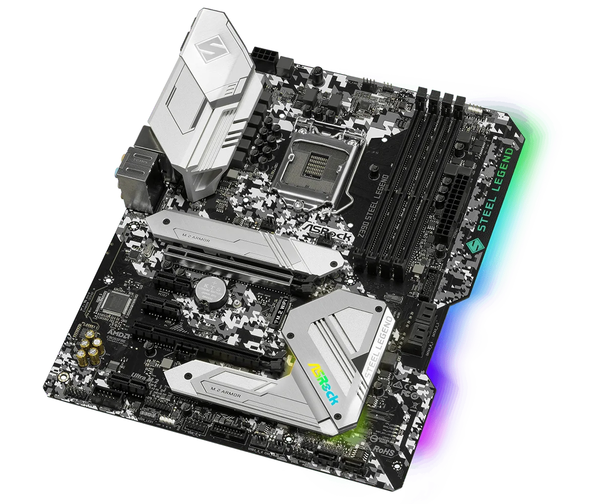Placa base Asrock Z390 Steel Legend LGA 1151 intel Z390 placa base 2 × M.2 ATX compatible con 8700 9400F 9600 8400 8300 9900 cpu DDR4 - imagen 4