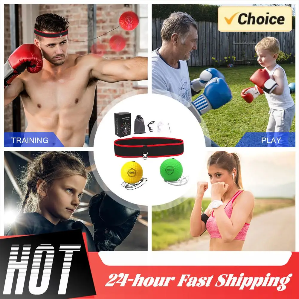 Pelota de entrenamiento de boxeo para niños, equipo de pelota de boxeo que mejora la velocidad con diadema ajustable, ideal para la precisión del reflejo, 2/4 Uds. - imagen 4