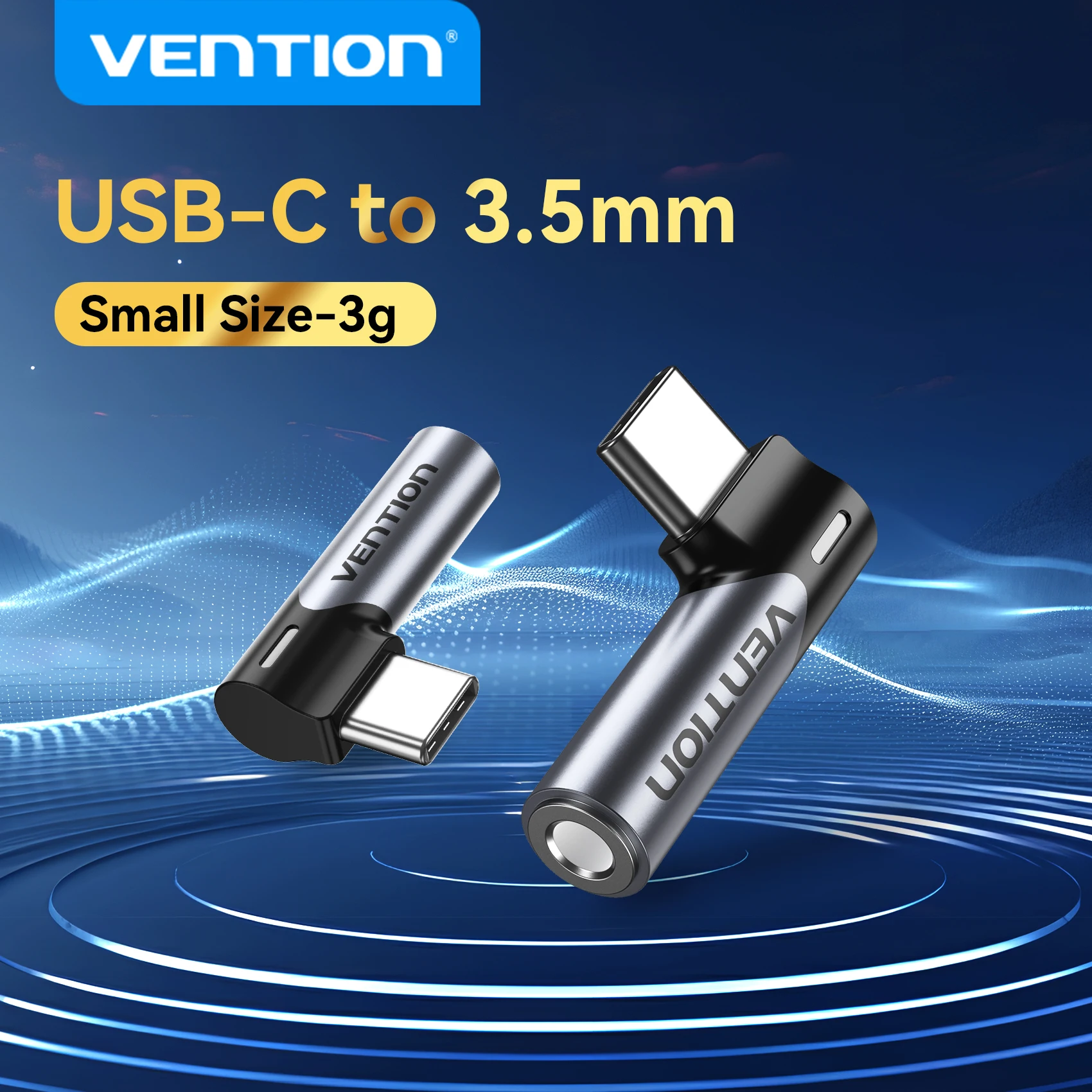 Vention tipo C a conector auxiliar de 3,5mm, adaptador de auriculares USB C, cable de Audio Jack para Huawei P60 Xiaomi, adaptador de 3,5mm