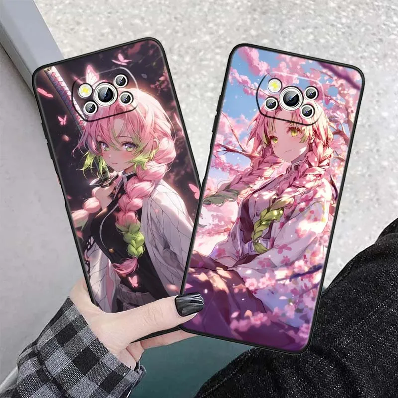 Funda de Anime Mitsuri para Xiaomi Poco C65 C55 C51 C50 C40 F6 F5 F4 M6 M5 M4 X6 X5 5G funda de teléfono negra - imagen 2