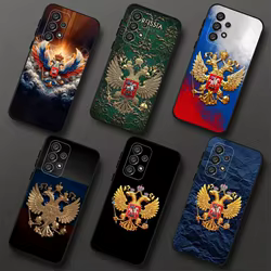 Funda de teléfono con emblema nacional de la bandera de Rusia para Samsung Galaxy A20,A21s,A22,A31,A32,A52,A53,A72,73,A80,A91 funda negra suave