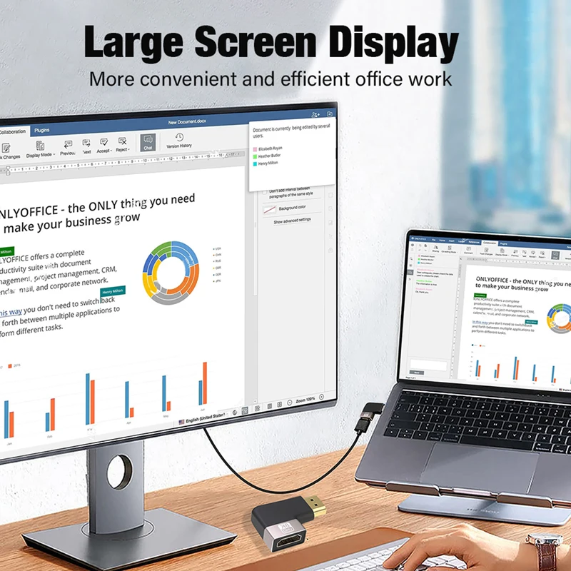 Mini adaptador de Cable conector HDTV 2,1, 8K, 60HZ grados, convertidor macho a hembra, extensión de Cable HDTV para TV, portátil, Monito y PC - imagen 4