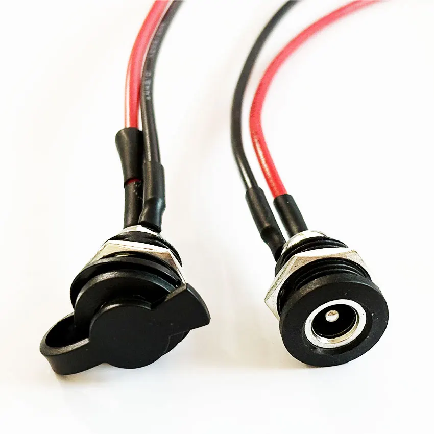 5/10 Uds conector hembra de alimentación CC con Cable 20AWG con cable 5,5*2,1 5,5*2,5mm toma de carga CC conector de alimentación hembra de alta corriente - imagen 4