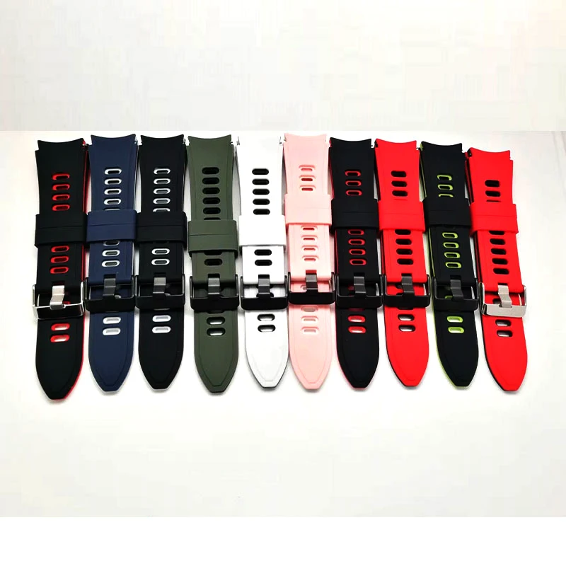 Correa deportiva para Samsung Galaxy Watch 4, brazalete clásico de 42mm y 46mm, pulsera de silicona de extremo curvo para Galaxy 4, 40mm, 44mm/5 Pro Band - imagen 3