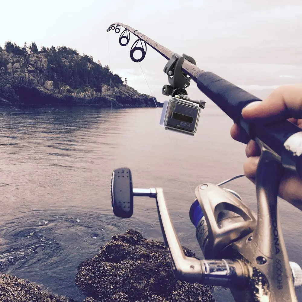 Abrazadera de cámara de bicicleta/varilla/arco de montaje fácil para GoPro Hero 11, 10, 9, 8, 7, 6, 5, 4, accesorio de Cámara de Acción, abrazadera de poste de pesca - imagen 5