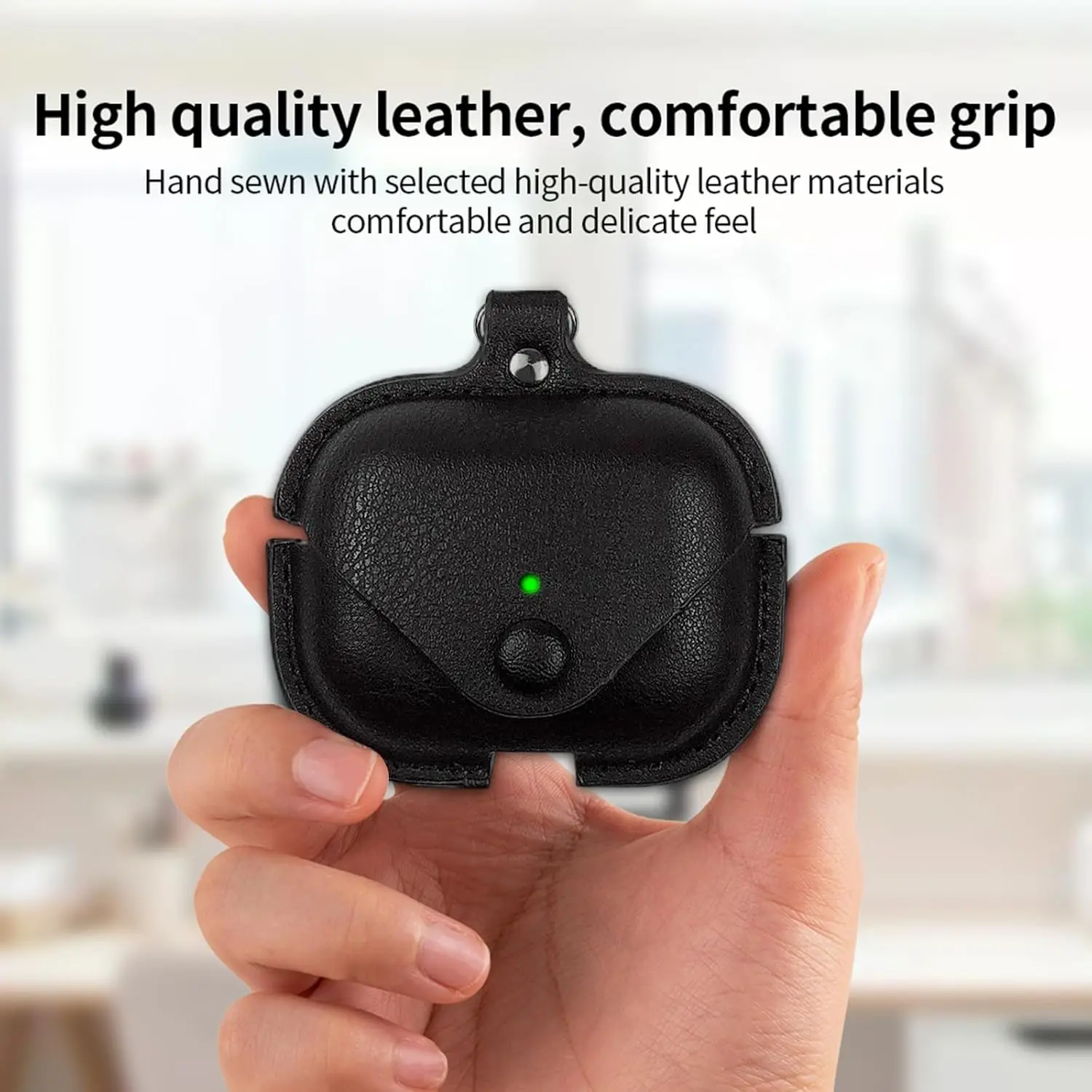 Funda de cuero para Airpod Pro 3, funda protectora de carga inalámbrica para auriculares con llavero para accesorios Airpods Pro 3 - imagen 5