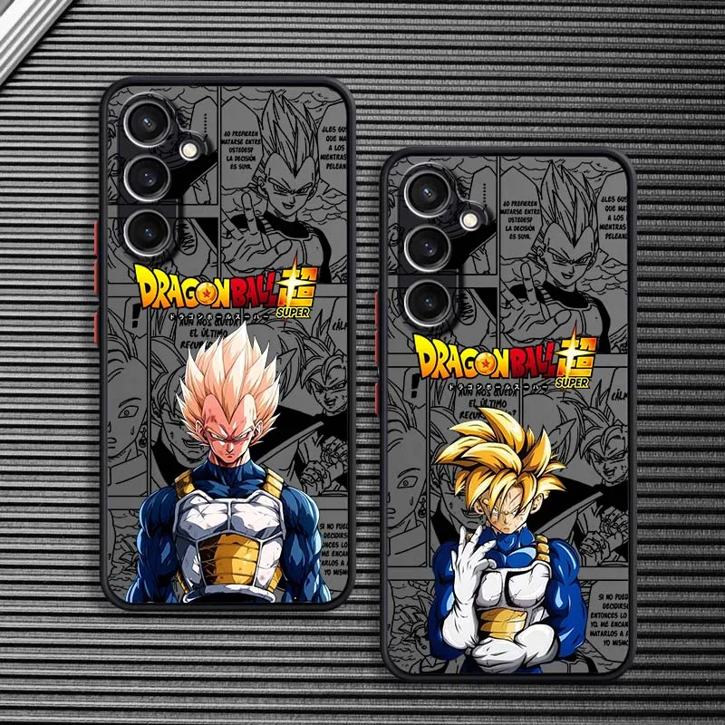 D-Dragon Ball Vegeta Trunks para Samsung Galaxy S25 S24 S23 S22 FE Plus Ultra 5G funda de teléfono translúcida esmerilada - imagen 2