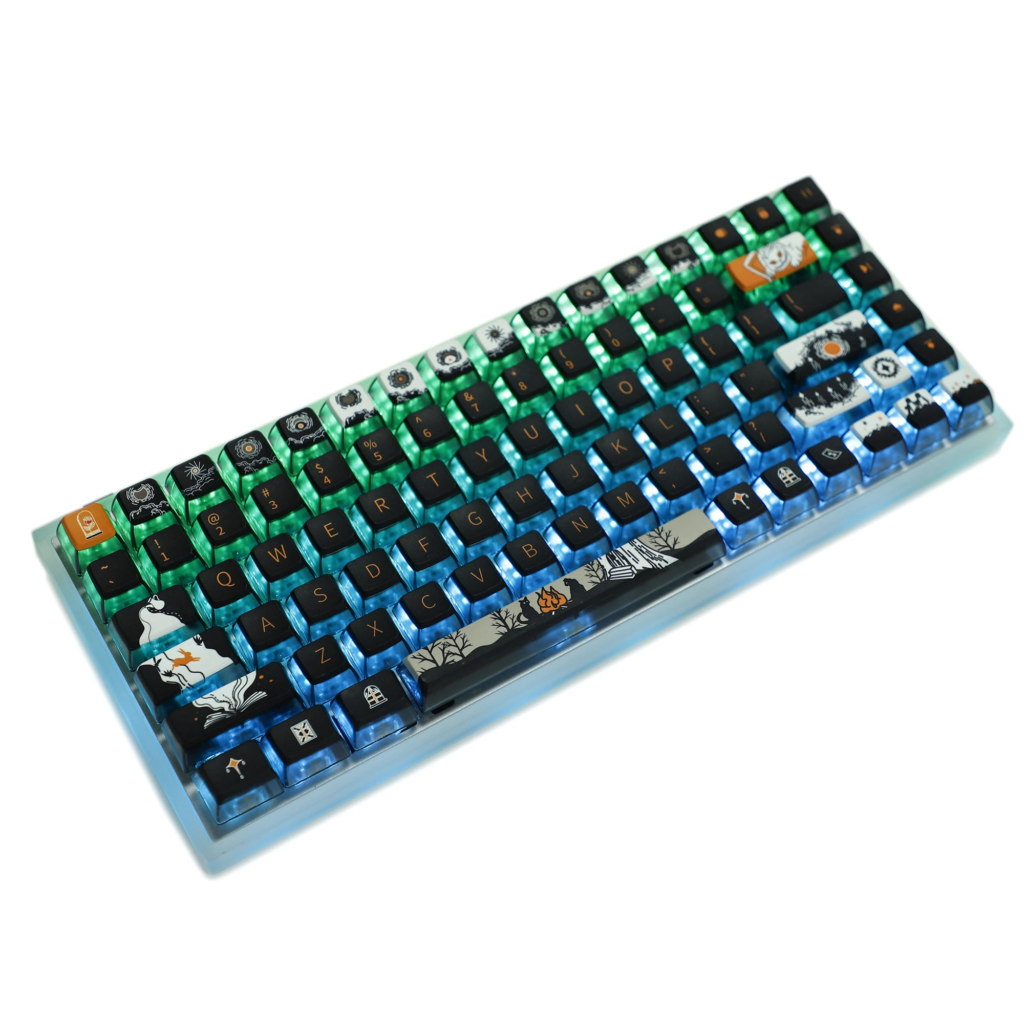 YMDK-Teclas de cuento de hadas oscuro, accesorio para teclado mecánico MX, 116, 96, 87, 84, 68, 104 teclas