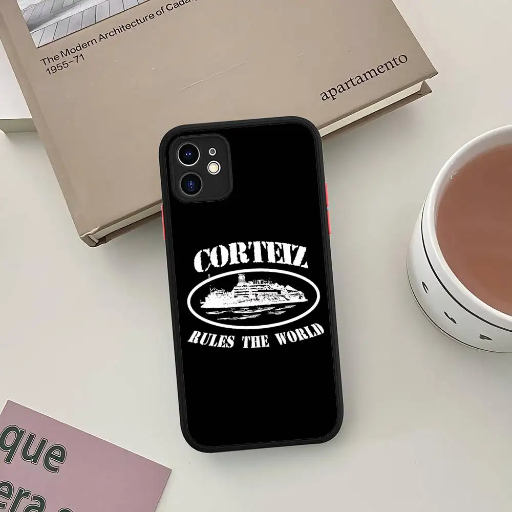 Funda de silicona C-Corteizs de moda novedosa para IPhone 16 15 14 13 12 11 Pro Max Plus X XS MAX cubierta mate a prueba de golpes - imagen 4