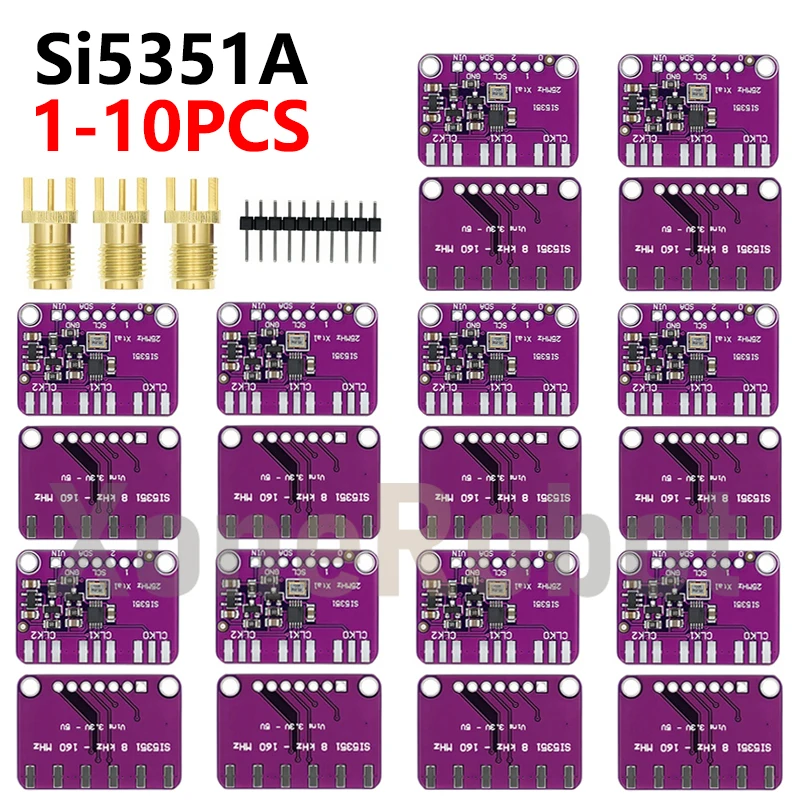 1-10 Uds DC 3V-5V Si5351A Si5351 I2C generador de reloj módulo de placa de ruptura generador de señal reloj 8KHz-160MHz para Arduino